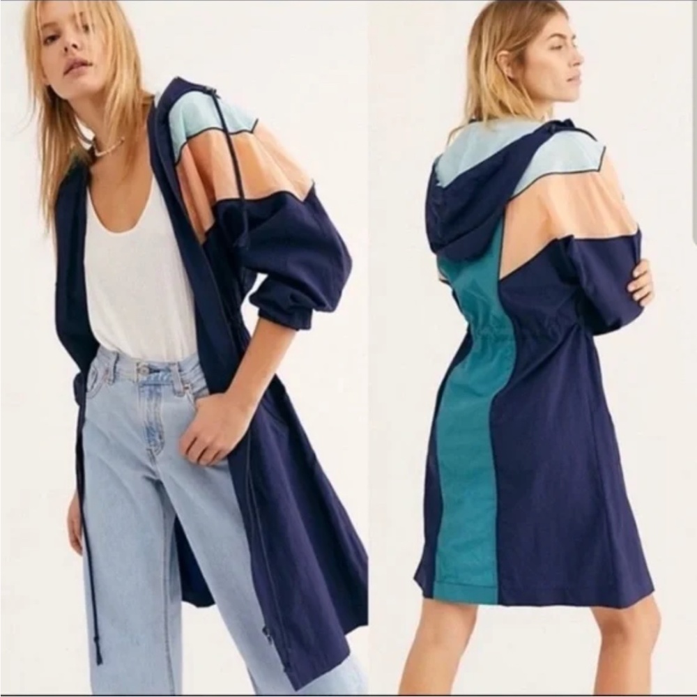Free People Surfrider Windbreaker Long Jacket Size S